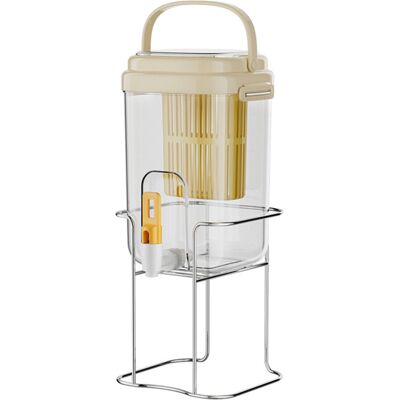 OEM Distributore Di Bevande Trasparente Con Struttura In Ferro Giallo. OEM Distributore Di Bevande Trasparente Con Struttura In Ferro Giallo.