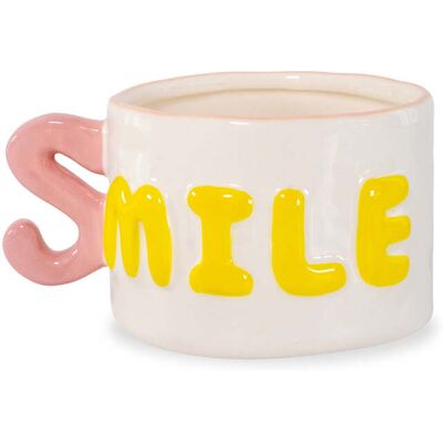 Western Digital Tazza Colazione 440 Ml Decoro Smile Giallo Rosa Western Digital Tazza Colazione 440 Ml Decoro Smile Giallo Rosa