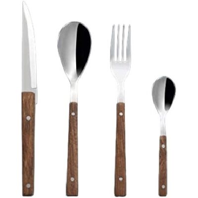 COMAS Rosewood Set 24 Posate Inox 18/10 Manico Legno COMAS Rosewood Set 24 Posate Inox 18/10 Manico Legno