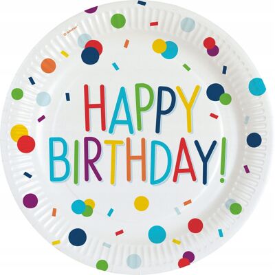 OEM Piatti Di Compleanno Con Coriandoli, 22,8 Cm, 8 Pezzi. OEM Piatti Di Compleanno Con Coriandoli, 22,8 Cm, 8 Pezzi.