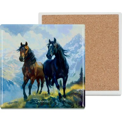 OEM Tovaglietta Quadrata In Ceramica Con Cavalli E Animali Sotto La Tazza, Regalo Per Lei OEM Tovaglietta Quadrata In Ceramica Con Cavalli E Animali Sotto La Tazza, Regalo Per Lei
