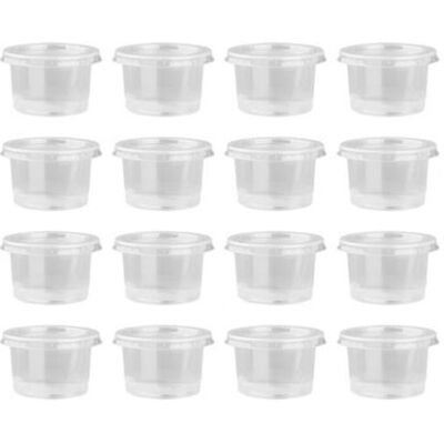TKAAKT 100 Bicchierini Monouso In Plastica Trasparente Con Coperchio Per Salse E Chutney, Bicchierini Portatili (30 Ml) TKAAKT 100 Bicchierini Monouso In Plastica Trasparente Con Coperchio Per Salse E Chutney, Bicchierini Portatili (30 Ml)