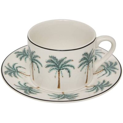 ATMOSPHERA Set Di 2 Tazze E Piattini Palm Resort 20cl - Créateur D'Intérieur ATMOSPHERA Set Di 2 Tazze E Piattini Palm Resort 20cl - Créateur D'Intérieur