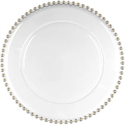 OEM Sottopiattino Decorativo Trasparente Con Perle, Tovaglietta Per Comunione Da 32 Cm OEM Sottopiattino Decorativo Trasparente Con Perle, Tovaglietta Per Comunione Da 32 Cm