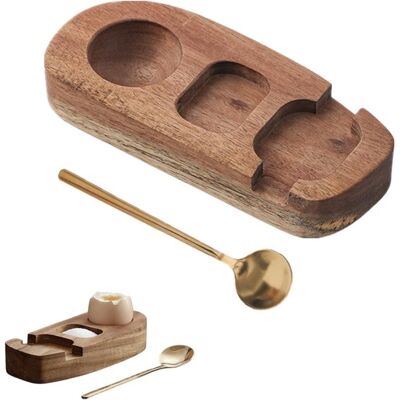 NO BRAND 1 Set Di Portauova In Legno Con Cucchiaio - Elegante Da Appoggio - Design Stabile - Per Colazione, Brunch, Picnic E Uso Quotidiano - 2 Pezzi NO BRAND 1 Set Di Portauova In Legno Con Cucchiaio - Elegante Da Appoggio - Design Stabile - Per Colazione, Brunch, Picnic E Uso Quotidiano - 2 Pezzi