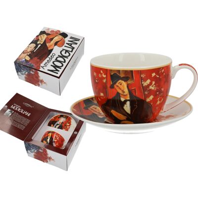 OEM Tazza Con Piattino Modigliani Mario Varvogli, Regalo In Porcellana OEM Tazza Con Piattino Modigliani Mario Varvogli, Regalo In Porcellana
