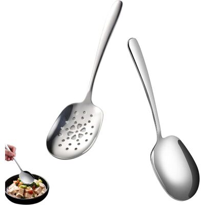 XISRENS Set Di 2 Cucchiai Da Portata, In Acciaio Inossidabile, Ideali Per Buffet, Hotel, Picnic E Feste. XISRENS Set Di 2 Cucchiai Da Portata, In Acciaio Inossidabile, Ideali Per Buffet, Hotel, Picnic E Feste.