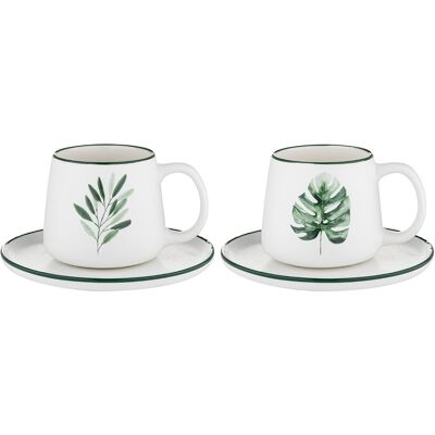 OEM Tazza E Piattino In Porcellana Florina Jungle, 240 Ml OEM Tazza E Piattino In Porcellana Florina Jungle, 240 Ml