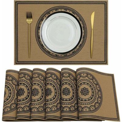 DPZO Set Di 6 Tovagliette In Pvc, 30 X 44 Cm, Rettangolari, Lavabili, Resistenti Al Calore, Facili Da Pulire, Per Tavolo Da Pranzo, Cucina E Ristorante. DPZO Set Di 6 Tovagliette In Pvc, 30 X 44 Cm, Rettangolari, Lavabili, Resistenti Al Calore, Facili Da Pulire, Per Tavolo Da Pranzo, Cucina E Ristorante.