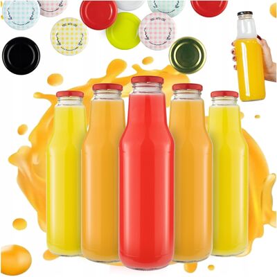 OEM 5 Bottiglie Di Vetro Per Succo Di Frutta Kubuś Da 750 Ml + Tappo Per Bottiglia Di Succo Di Frutta OEM 5 Bottiglie Di Vetro Per Succo Di Frutta Kubuś Da 750 Ml + Tappo Per Bottiglia Di Succo Di Frutta
