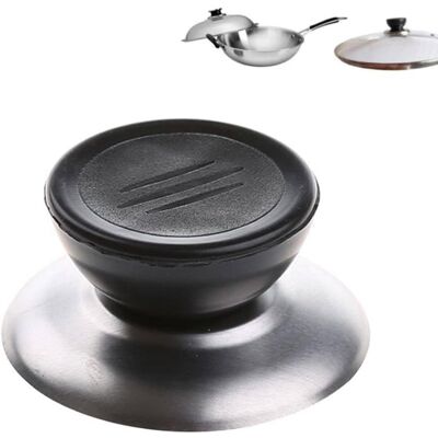 WUIPEO Manico Di Ricambio Per Coperchio Pentola - Manico Di Ricambio A Forma Di T - Base In Acciaio Inox - Pomello Fisso Rotondo In Plastica - Facile Installazione WUIPEO Manico Di Ricambio Per Coperchio Pentola - Manico Di Ricambio A Forma Di T - Base In Acciaio Inox - Pomello Fisso Rotondo In Plastica - Facile Installazione