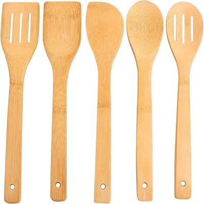 OEM Set Da Cucina Moderno Composto Da 5 Pezzi, Realizzato In Puro Bambù E Legno Naturale, Non Verniciato. OEM Set Da Cucina Moderno Composto Da 5 Pezzi, Realizzato In Puro Bambù E Legno Naturale, Non Verniciato.