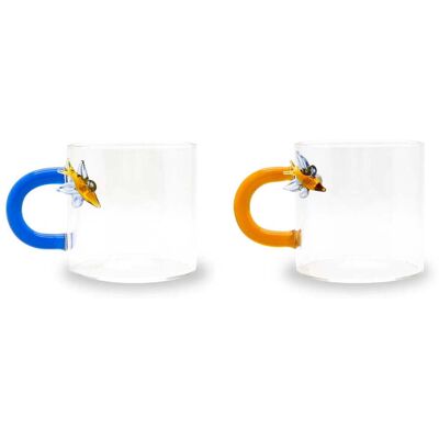 Western Digital Set 2 Tazzine Caffè Vetro Borosilicato 130 Ml Decoro Farfalla Western Digital Set 2 Tazzine Caffè Vetro Borosilicato 130 Ml Decoro Farfalla