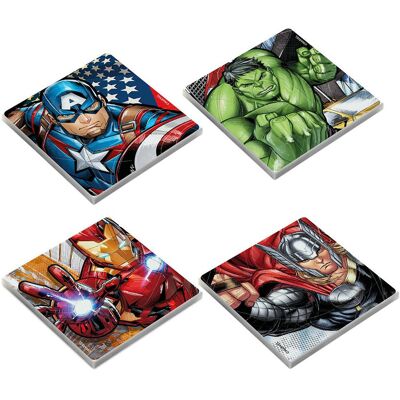 Egan Marvel Avengers Set 4 Sottobicchieri Materiale Antiscivolo Egan Marvel Avengers Set 4 Sottobicchieri Materiale Antiscivolo