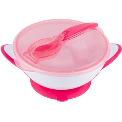 BabyOno BabyOno Be Active Ciotola con Cucchiaio Rosa - Set di stoviglie per bambini BabyOno BabyOno Be Active Ciotola con Cucchiaio Rosa - Set di stoviglie per bambini