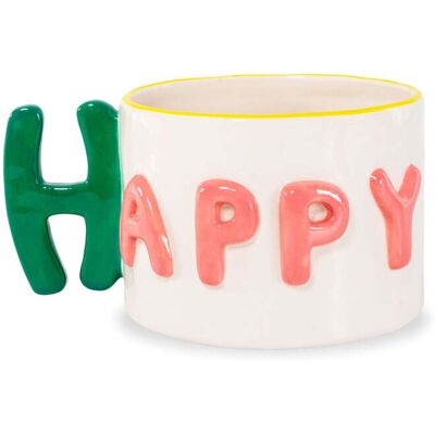 Western Digital Tazza Colazione Decoro Happy 440 Ml Verde E Rosa Western Digital Tazza Colazione Decoro Happy 440 Ml Verde E Rosa
