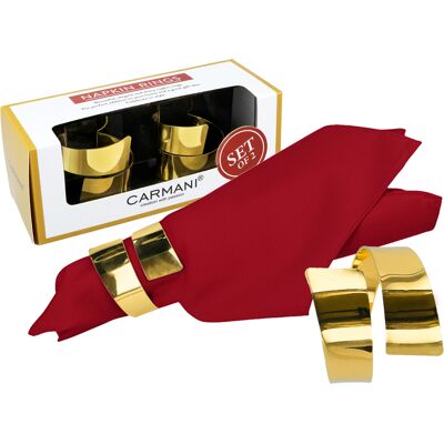 OEM Set Di 2 Anelli Portatovaglioli, Decorazioni Dorate Per La Tavola. OEM Set Di 2 Anelli Portatovaglioli, Decorazioni Dorate Per La Tavola.