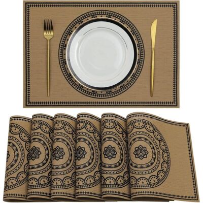 OEM Set Di 6 Tovagliette Rettangolari In Pvc Da 30x44 Cm, Lavabili, Resistenti Al Calore E Facili Da Pulire, Ideali Per Tavolo Da Pranzo, Cucina E Ristorante. OEM Set Di 6 Tovagliette Rettangolari In Pvc Da 30x44 Cm, Lavabili, Resistenti Al Calore E Facili Da Pulire, Ideali Per Tavolo Da Pranzo, Cucina E Ristorante.