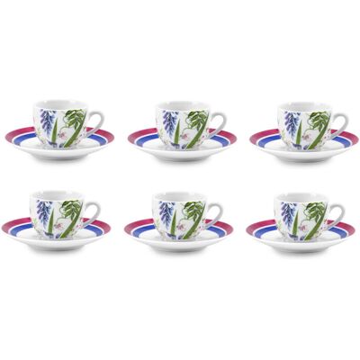 FADE Set Caffè Lilibeth Porcellana Fine Decoro Floreale 100 Ml FADE Set Caffè Lilibeth Porcellana Fine Decoro Floreale 100 Ml
