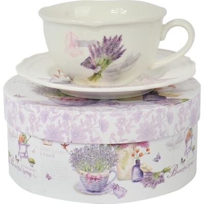 OEM Set Composto Da Tazza E Piattino In Ceramica Con Fiori In Vaso, Confezionato In Una Scatola Regalo. OEM Set Composto Da Tazza E Piattino In Ceramica Con Fiori In Vaso, Confezionato In Una Scatola Regalo.