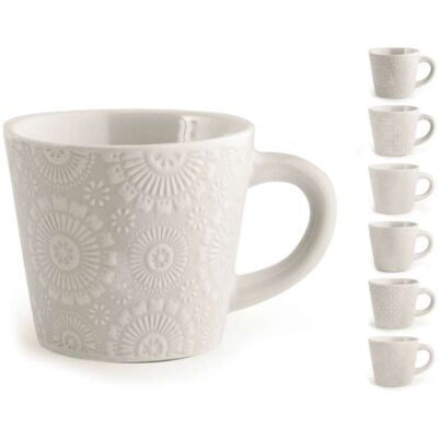 H&H Tazza Jumbo Decorata Silhouette Bianca 320 Cc - Elegante Resistente H&H Tazza Jumbo Decorata Silhouette Bianca 320 Cc - Elegante Resistente