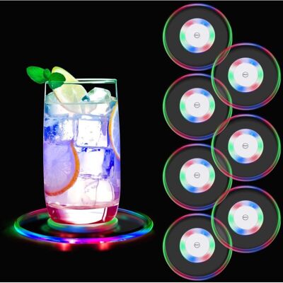TORMATOR Set Di 7 Sottobicchieri Luminosi A Led Colorati, 6 Colori, Alimentati A Batteria Ricaricabile, Rotondi, Ideali Per Birra, Cocktail, Vino, Matrimoni, Bar, Feste, Natale E Compleanni. TORMATOR Set Di 7 Sottobicchieri Luminosi A Led Colorati, 6 Colori, Alimentati A Batteria Ricaricabile, Rotondi, Ideali Per Birra, Cocktail, Vino, Matrimoni, Bar, Feste, Natale E Compleanni.