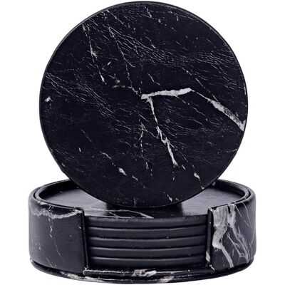 OEM Set Di 6 Sottobicchieri Rotondi In Ceramica Con Effetto Marmo Nero E Supporto Per Diversi Tipi Di Tazze, Decorazione Per La Tavola E La Casa, 10 Cm OEM Set Di 6 Sottobicchieri Rotondi In Ceramica Con Effetto Marmo Nero E Supporto Per Diversi Tipi Di Tazze, Decorazione Per La Tavola E La Casa, 10 Cm