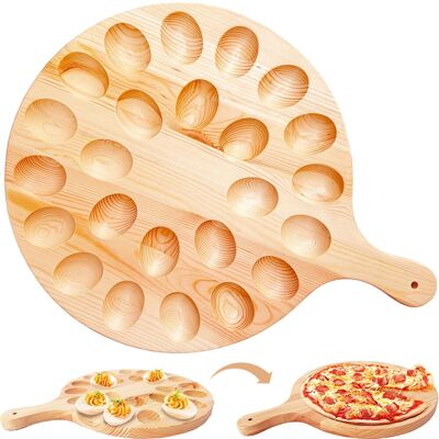 NO BRAND Portauova A Forma Di Diavolo, Portauova A Forma Di Diavolo In Legno, Portauova Rotondo A Doppia Faccia Con 24 Fori E Ripiano In Carbone, Adatto Per Piani Di Lavoro, Vassoio Da Portata NO BRAND Portauova A Forma Di Diavolo, Portauova A Forma Di Diavolo In Legno, Portauova Rotondo A Doppia Faccia Con 24 Fori E Ripiano In Carbone, Adatto Per Piani Di Lavoro, Vassoio Da Portata