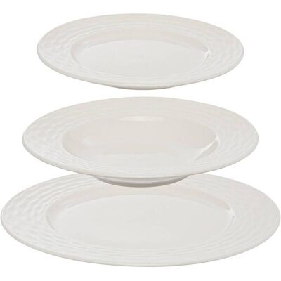 ATMOSPHERA Servizio Da Tavola Paloma 12 Pezzi Bianco D27,2xh2,2cm - Créateur D'Intérieur ATMOSPHERA Servizio Da Tavola Paloma 12 Pezzi Bianco D27,2xh2,2cm - Créateur D'Intérieur