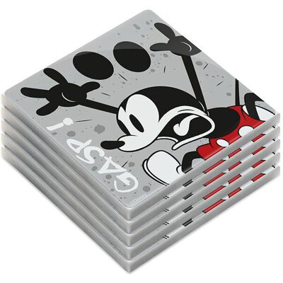 Egan Disney Mickey Mouse I Am Set Sottobicchieri Gomma Grigio 5 Pezzi Egan Disney Mickey Mouse I Am Set Sottobicchieri Gomma Grigio 5 Pezzi