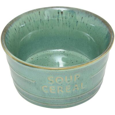 ATMOSPHERA Ciotola Inscription Soup Cereal Blu Smeraldo 50cl - Créateur D'Intérieur ATMOSPHERA Ciotola Inscription Soup Cereal Blu Smeraldo 50cl - Créateur D'Intérieur