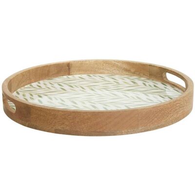 ATMOSPHERA Vassoio Rotondo Inaya D38cm Verde Oliva E Mango - Créateur D'Intérieur ATMOSPHERA Vassoio Rotondo Inaya D38cm Verde Oliva E Mango - Créateur D'Intérieur
