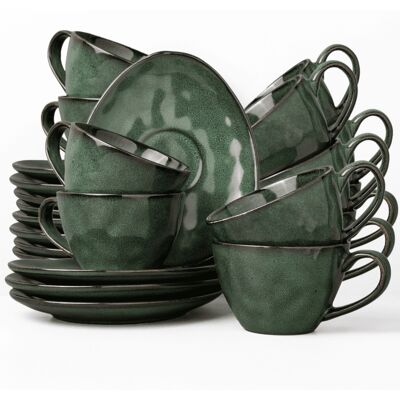 OEM Servizio Da Caffè Verde Uminami Per 12 Persone, 24 Pezzi, Moderno, Lavabile In Lavastoviglie, Composto Da Tazza E Piattino. OEM Servizio Da Caffè Verde Uminami Per 12 Persone, 24 Pezzi, Moderno, Lavabile In Lavastoviglie, Composto Da Tazza E Piattino.
