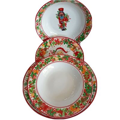 FADE Servizio Piatti 19 Pezzi Porcellana Xmass Happyness FADE Servizio Piatti 19 Pezzi Porcellana Xmass Happyness