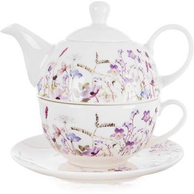 OEM Teiera In Porcellana Con Tazza, Fiori, Louka, 3 Pezzi. OEM Teiera In Porcellana Con Tazza, Fiori, Louka, 3 Pezzi.
