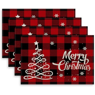 OEM Tovaglietta Natalizia Invernale, Albero Di Natale Innevato, Resistente Al Calore E Lavabile, Decorazione Per La Tavola Della Cucina. OEM Tovaglietta Natalizia Invernale, Albero Di Natale Innevato, Resistente Al Calore E Lavabile, Decorazione Per La Tavola Della Cucina.