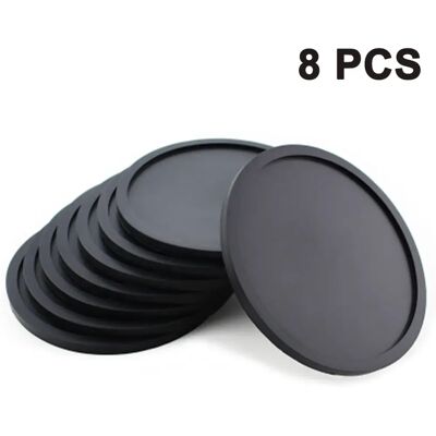FORTUNEVILLE Tappetini In Silicone Antiscivolo, 8 Pezzi - Rotondi, Dimensione Per Bicchieri Di Vetro, Caffè, Tè E Bottiglie - Per Feste, Casa, Ufficio E Altro - Neri FORTUNEVILLE Tappetini In Silicone Antiscivolo, 8 Pezzi - Rotondi, Dimensione Per Bicchieri Di Vetro, Caffè, Tè E Bottiglie - Per Feste, Casa, Ufficio E Altro - Neri