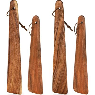 NO BRAND Set Di 4 Spatole In Legno - Legno Di Teak - 25 Cm E 30 Cm - Per Padelle In Ghisa - Per Girare, Servire E Raschiare NO BRAND Set Di 4 Spatole In Legno - Legno Di Teak - 25 Cm E 30 Cm - Per Padelle In Ghisa - Per Girare, Servire E Raschiare