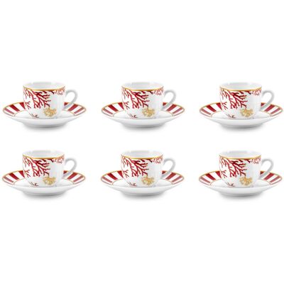 FADE Set 6 Tazze Caffè Porcellana Con Piattino Lagoon Ml 100 FADE Set 6 Tazze Caffè Porcellana Con Piattino Lagoon Ml 100