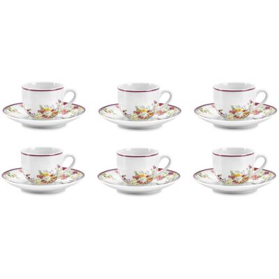 FADE Set 6 Tazze Caffè Porcellana Lush Ml 100 Con Piattino FADE Set 6 Tazze Caffè Porcellana Lush Ml 100 Con Piattino