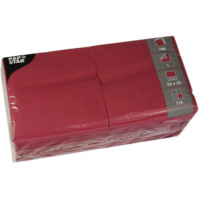 Fazzoletti di carta PAPSTAR rosso vino 1 strato - 33x33 cm - 500 pezzi Fazzoletti di carta PAPSTAR rosso vino 1 strato - 33x33 cm - 500 pezzi