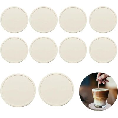 LIIYIELA Sottobicchieri In Silicone, Rotondi, Antiscivolo E Isolanti, Per Bevande, Tazze, Bar, Bicchieri, Tavola, Color Riso, Bianco-grigio, Confezione Da 10. LIIYIELA Sottobicchieri In Silicone, Rotondi, Antiscivolo E Isolanti, Per Bevande, Tazze, Bar, Bicchieri, Tavola, Color Riso, Bianco-grigio, Confezione Da 10.
