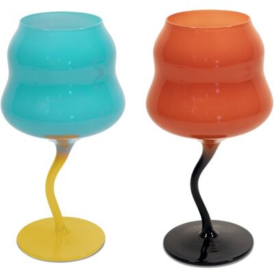 ALTRO Set Di Due Calici Cocktail D 8.5 X 19.5 Cm Azzurro E Arancione Wd Lifestyle ALTRO Set Di Due Calici Cocktail D 8.5 X 19.5 Cm Azzurro E Arancione Wd Lifestyle