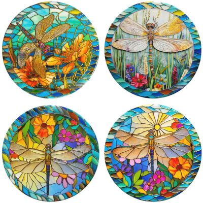 SIGNES GRIMALT Sottobicchieri In Ceramica 4u Con Motivo Floreale E Drago SIGNES GRIMALT Sottobicchieri In Ceramica 4u Con Motivo Floreale E Drago