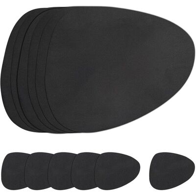 OEM Set Di Tovagliette E Sottobicchieri, Tovagliette Antiscivolo Double-face, Tovagliette In Plastica Lavabili E Impermeabili (nero, Set Da 6 Pezzi) OEM Set Di Tovagliette E Sottobicchieri, Tovagliette Antiscivolo Double-face, Tovagliette In Plastica Lavabili E Impermeabili (nero, Set Da 6 Pezzi)