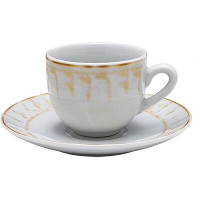 FADE Rays Oro Set 6 Tazze Caffè Porcellana Con Piattino FADE Rays Oro Set 6 Tazze Caffè Porcellana Con Piattino