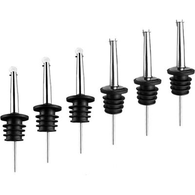OEM Set Di 6 Versatori Per Alcolici In Acciaio Inox, Con Beccuccio Conico, Tappi Antipolvere E Spazzolino Per La Pulizia, Versatore Per Olio D'Oliva Per Liquori, Vino, Bevande, Cocktail, Sciroppi, Aceto - OEM Set Di 6 Versatori Per Alcolici In Acciaio Inox, Con Beccuccio Conico, Tappi Antipolvere E Spazzolino Per La Pulizia, Versatore Per Olio D'Oliva Per Liquori, Vino, Bevande, Cocktail, Sciroppi, Aceto -