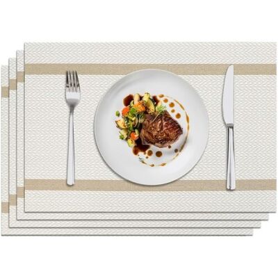 OEM Tovagliette Lavabili, Set Da 4 Pezzi In Pvc Resistente Al Calore, Antiscivolo, Ideali Per Le Cucine Delle Feste Di Natale. - Posate Non Incluse. OEM Tovagliette Lavabili, Set Da 4 Pezzi In Pvc Resistente Al Calore, Antiscivolo, Ideali Per Le Cucine Delle Feste Di Natale. - Posate Non Incluse.