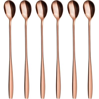 OEM 6 Cucchiai Lunghi In Acciaio Inox, 19,3 Cm, Per Latte Macchiato O Cocktail OEM 6 Cucchiai Lunghi In Acciaio Inox, 19,3 Cm, Per Latte Macchiato O Cocktail