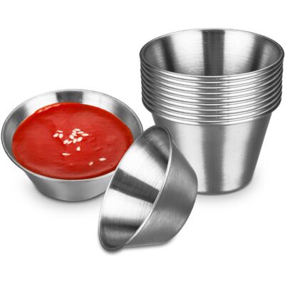 OEM Set Di 12 Ciotoline In Acciaio Inox Da 118 Ml (4 Oz) - Contenitori Multiuso Per Salse Calde E Fredde, Qualità Premium. OEM Set Di 12 Ciotoline In Acciaio Inox Da 118 Ml (4 Oz) - Contenitori Multiuso Per Salse Calde E Fredde, Qualità Premium.